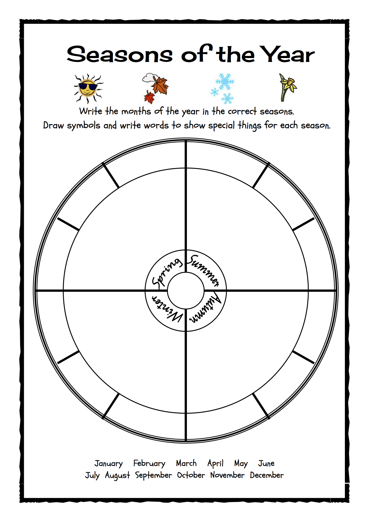 1st Grade Science Worksheet On Seasons