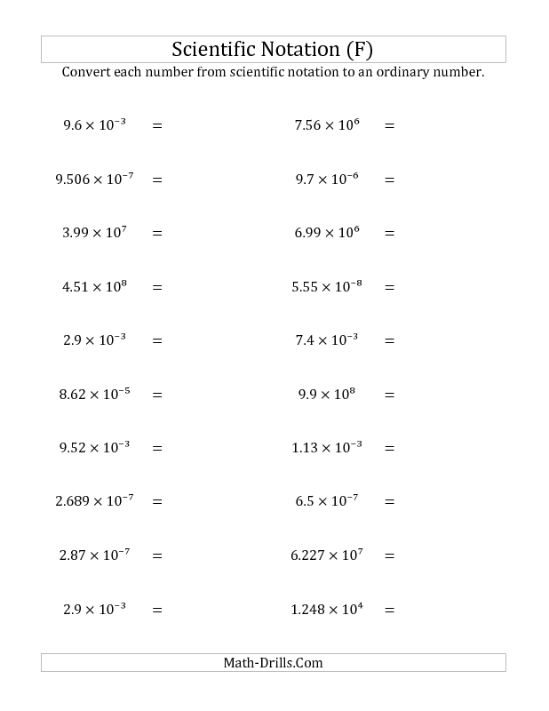 8Th Grade Scientific Notation Worksheet