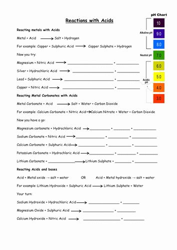Acids Bases And Salts Worksheet