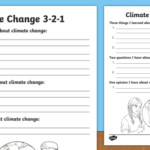 Climate Change 3 2 1 Knowledge Review Activity Twinkl