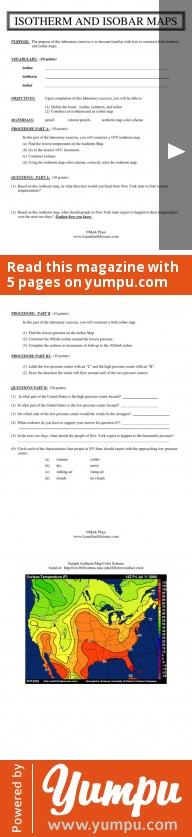 Earth Science Isobar Worksheet