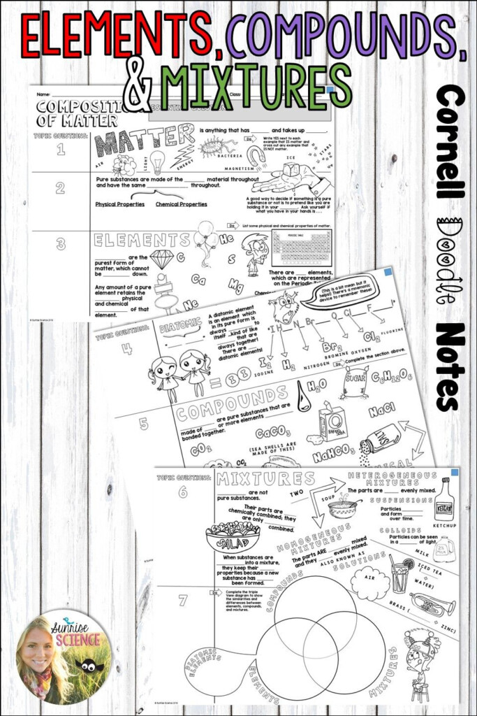 Elements Compound And Mixture Worksheet