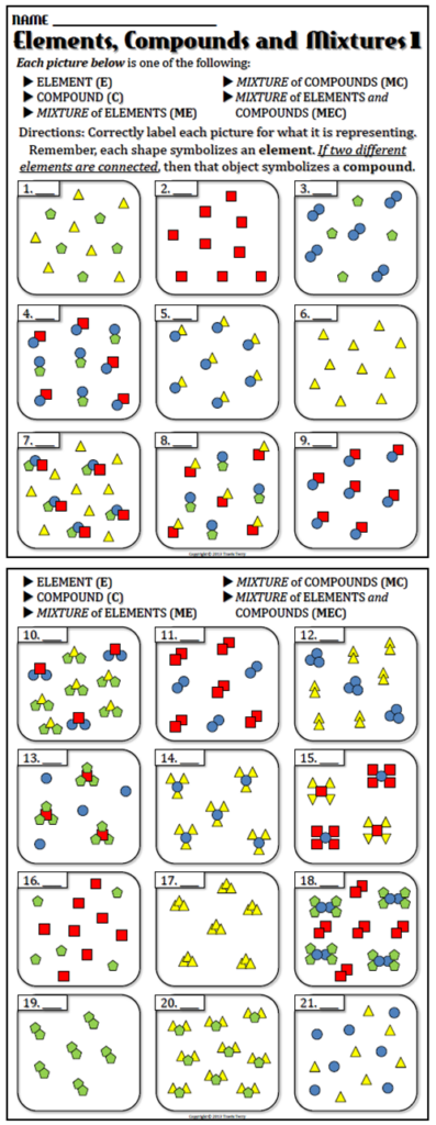 Elements Worksheet 8th Grade