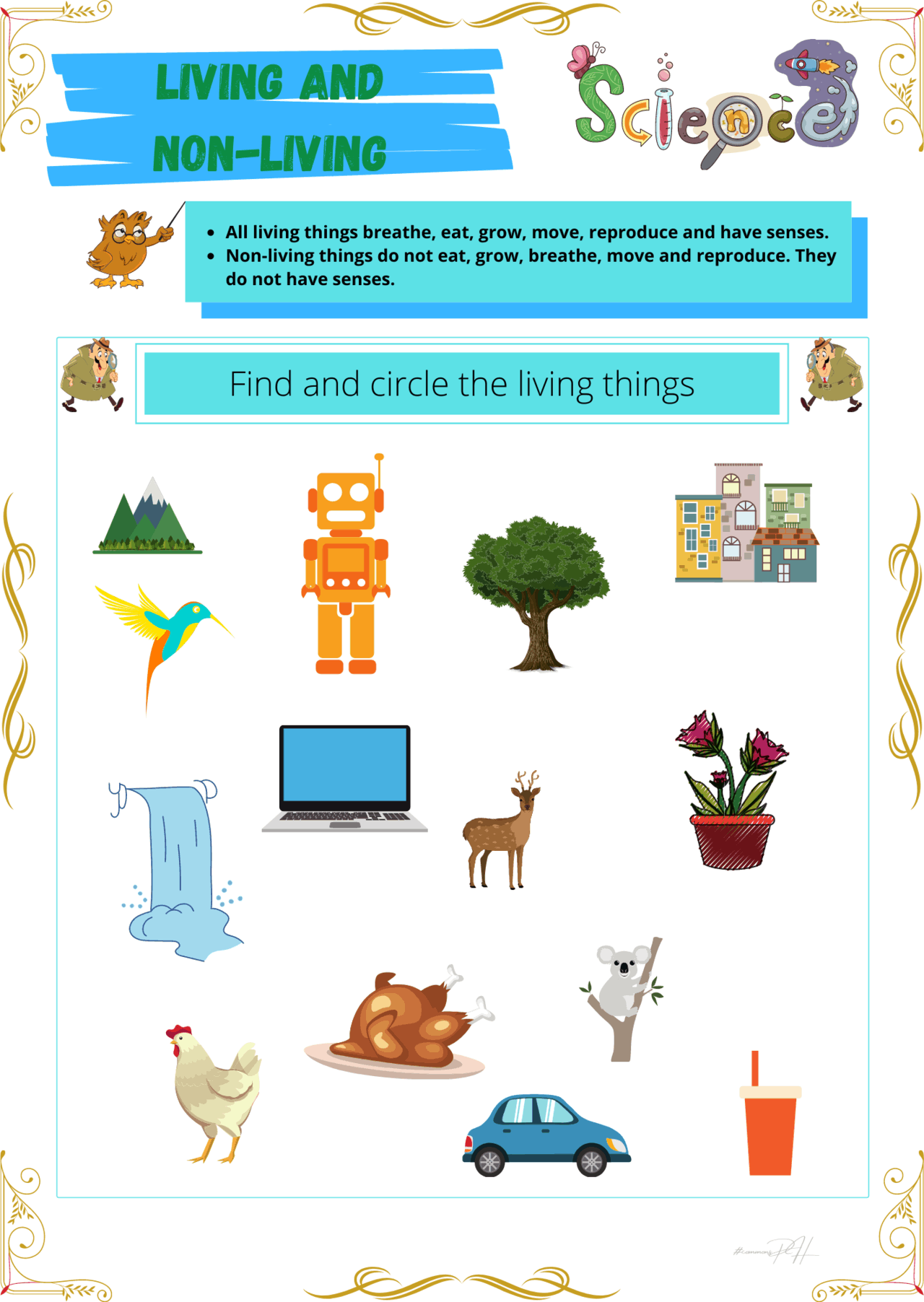 Grade 1 Science Worksheet Living Things And Non Living Things