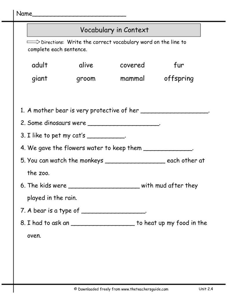 Grade 2 Science Worksheet