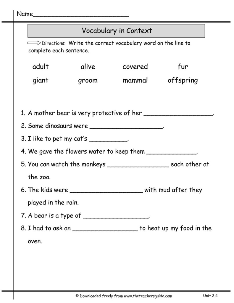 Grade 2 Science Worksheet