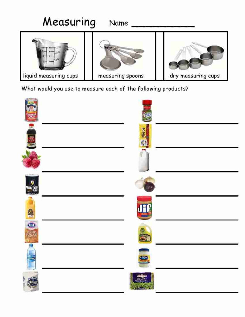 Measurement Tools Worksheet