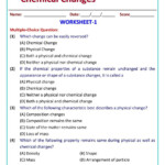 Physical And Chemical Changes Worksheet