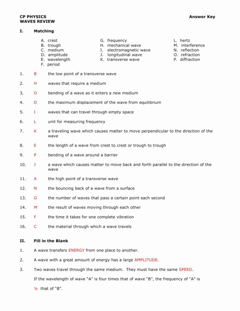 Printable Worksheets Science Answer Key