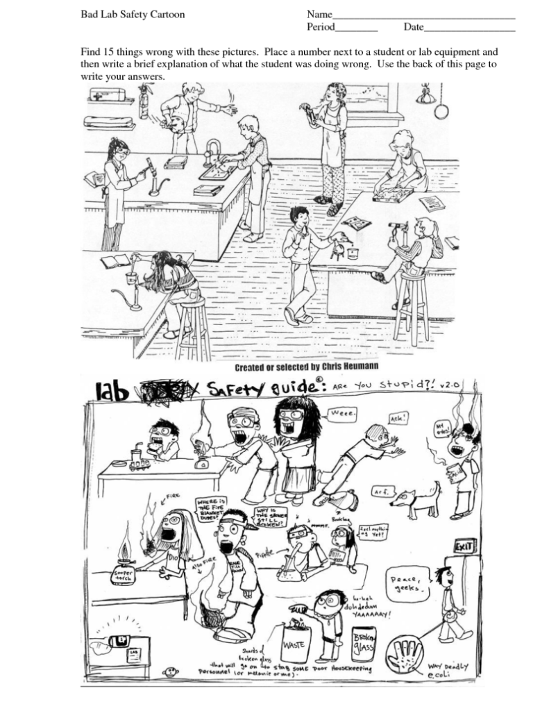Safety In Science Worksheets