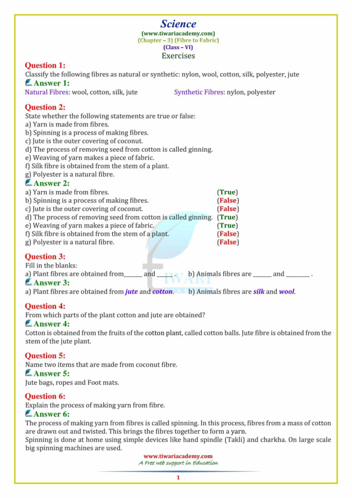 Science Worksheets For Grade 8