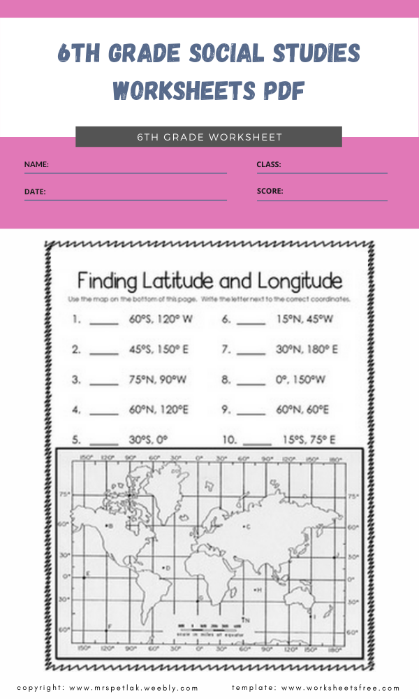 Social Studies 6th Grade Worksheets