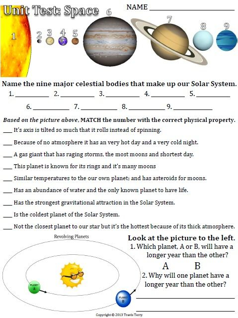 6th Grade Solar System Worksheets Grade 6 Thekidsworksheet