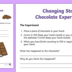 Chocolate Science Experiment Teaching Resource Twinkl