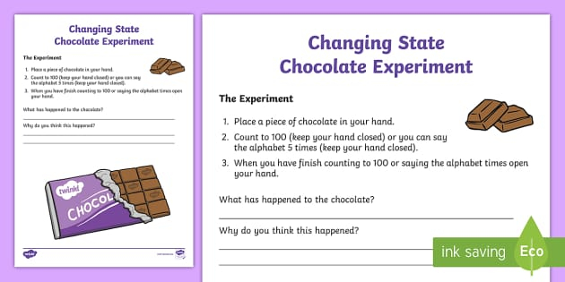 Chocolate Science Experiment Teaching Resource Twinkl