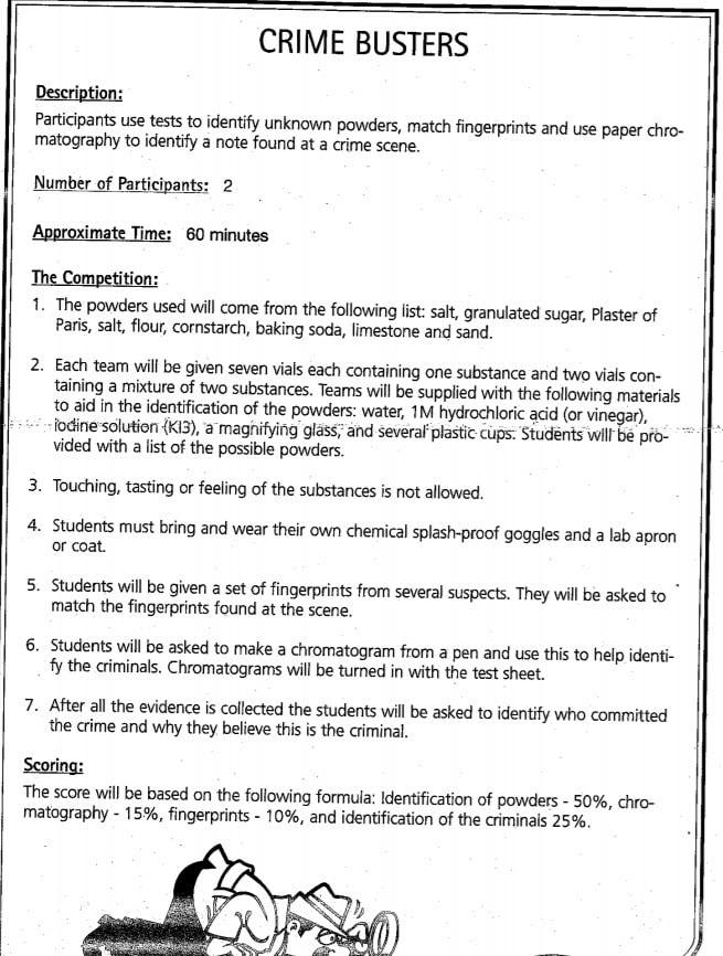 Crime Busters GM Science Olympiad