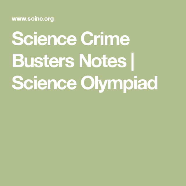 Crime Busters Science Olympiad Worksheet