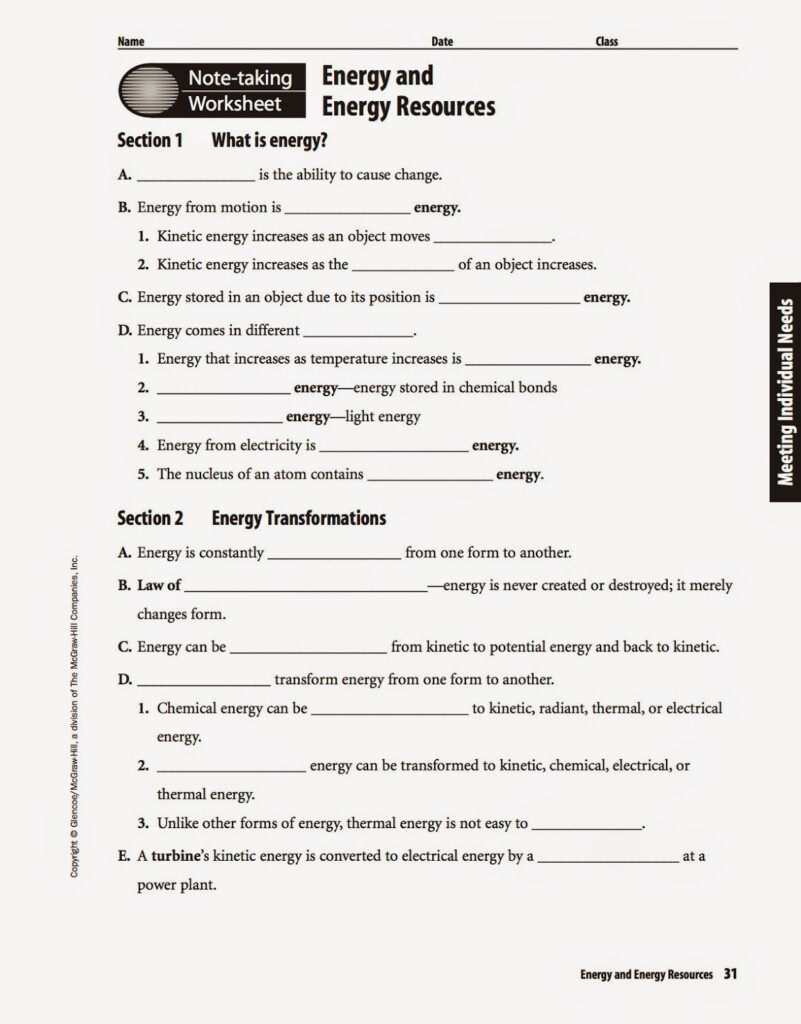 Free 5th Grade Science Worksheets