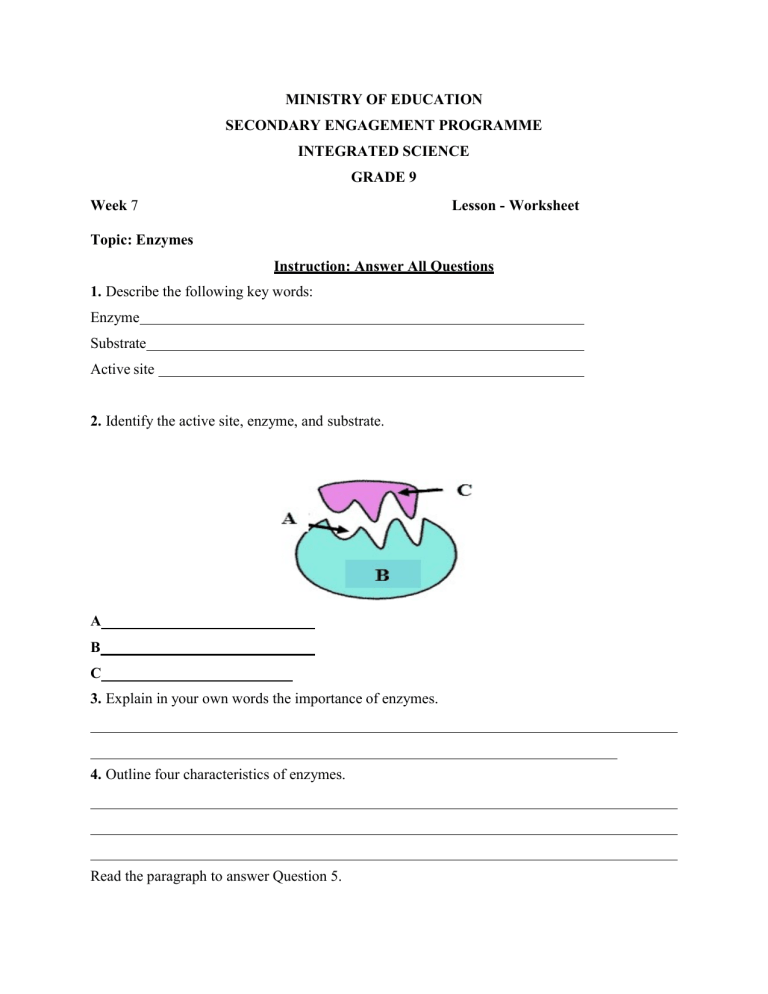Grade 9 Integrated Science Week 7 Lesson 1 Worksheets 1 And Answersheets