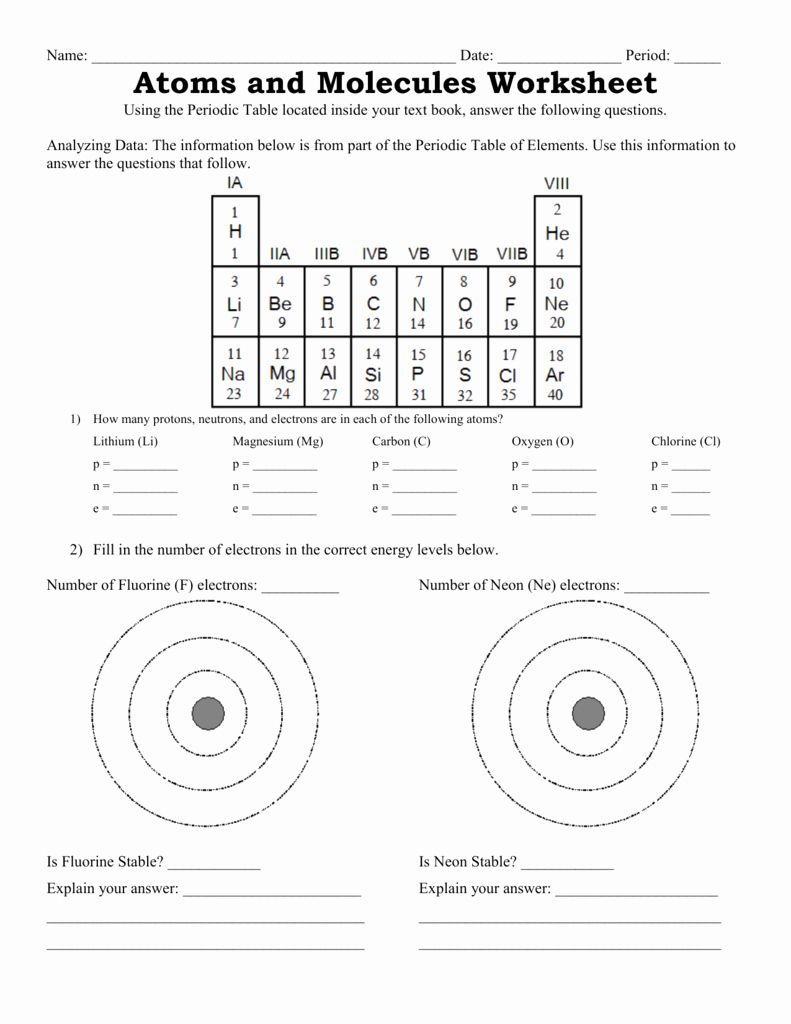 History Of Atom Worksheets Answers