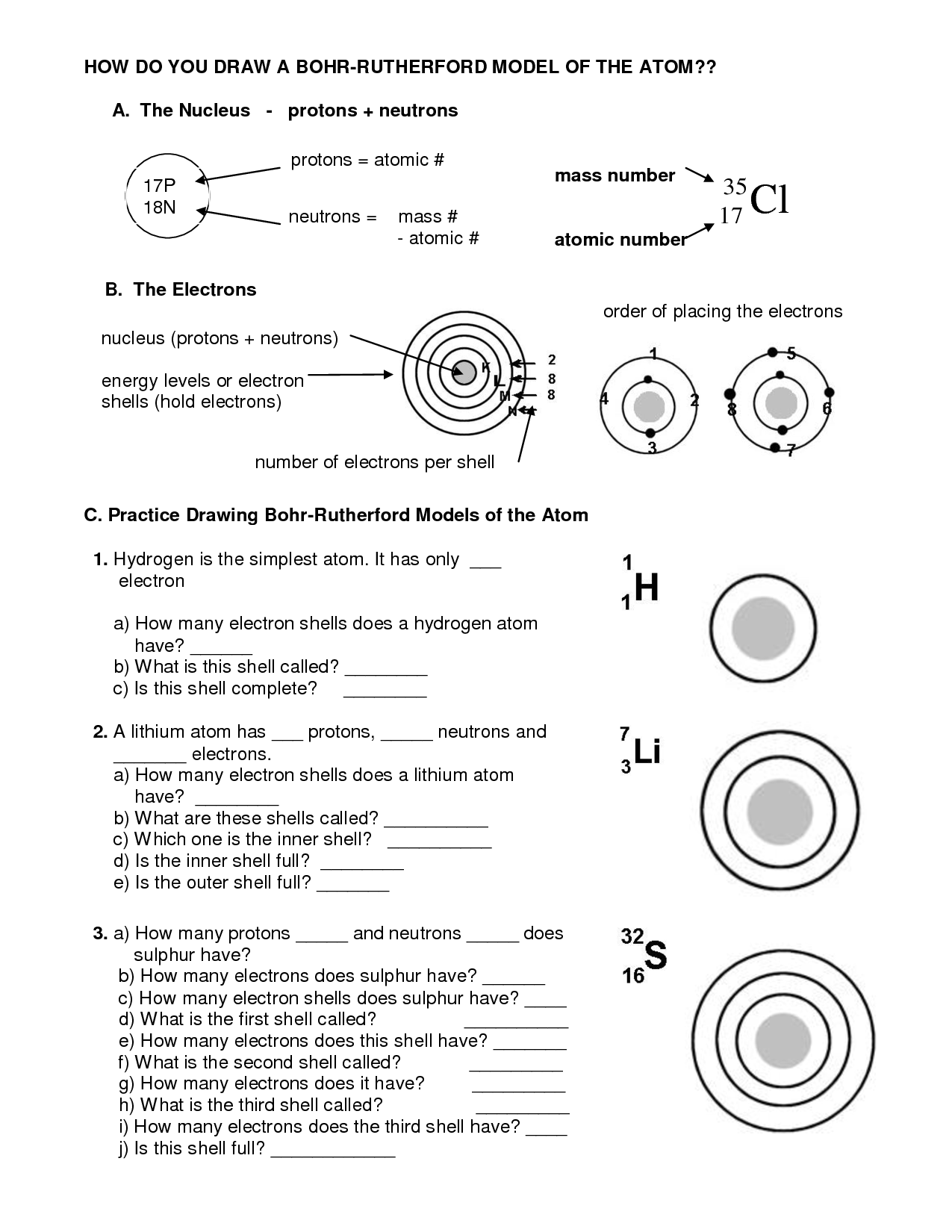 History Of The Atom Worksheet Answers