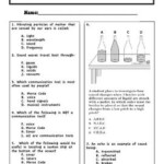 Light And Sound Test 4th Grade Science Science Worksheets Fourth