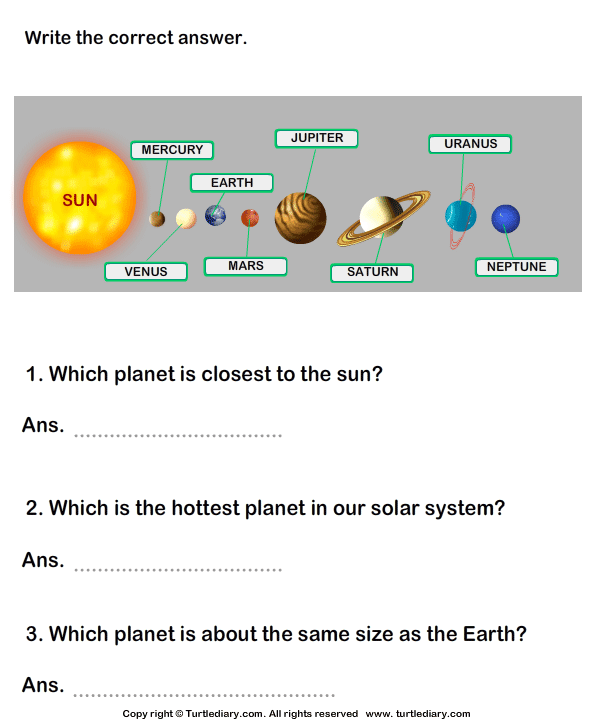 Planets In Our Solar System Worksheets 99Worksheets