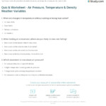 Quiz Worksheet Air Pressure Temperature Density Weather