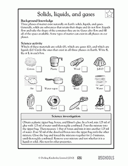 Solids Liquids And Gases 5th Grade Science Worksheet GreatSchools