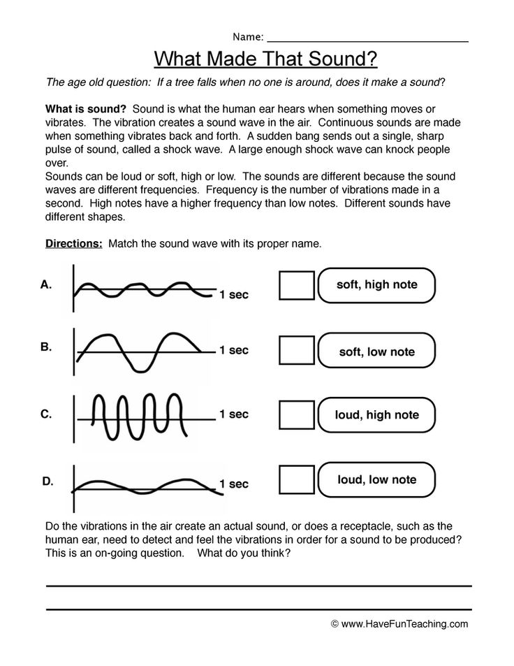 Sound Worksheet 4Th Grade Science