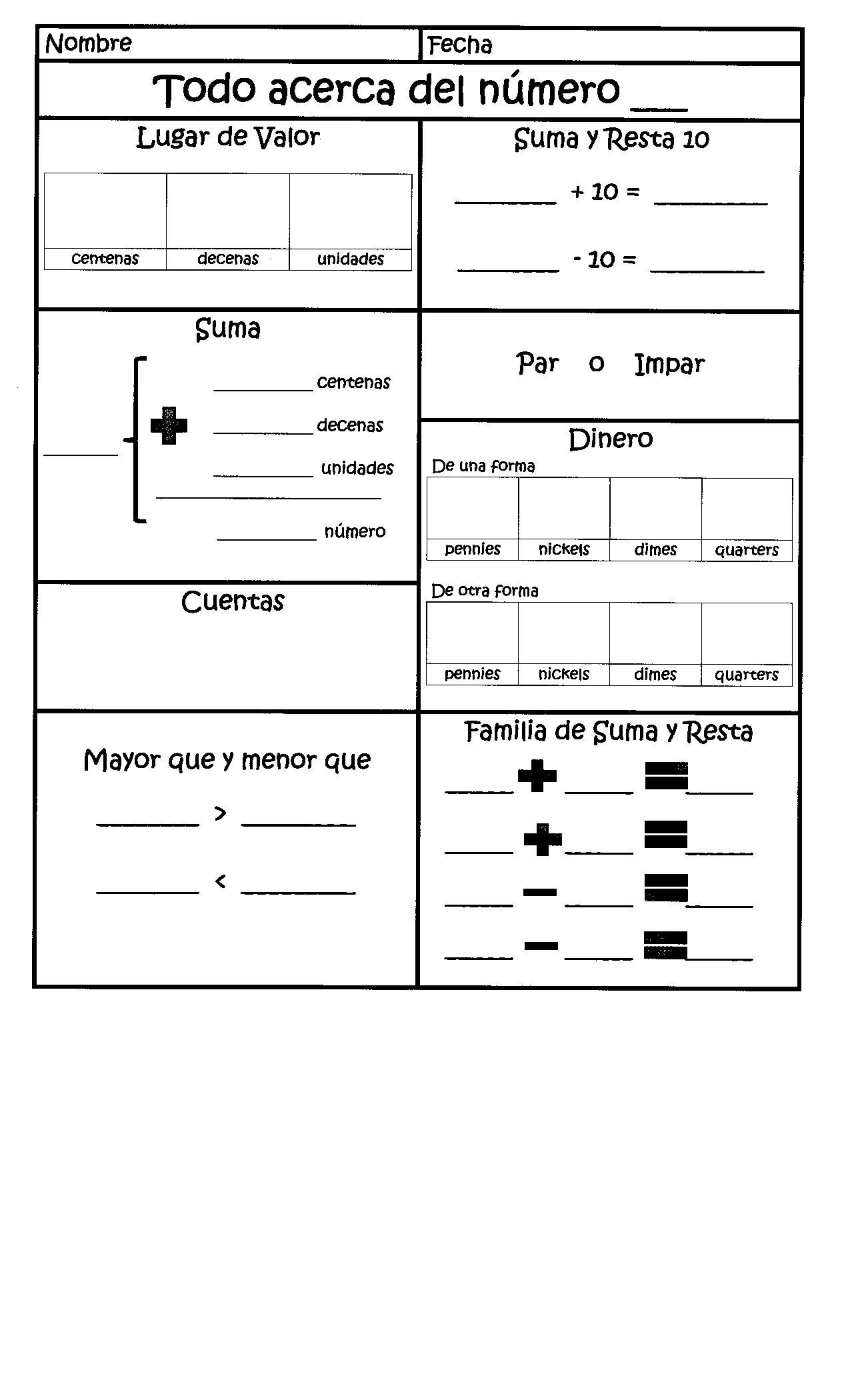 Spanish Worksheets For 2nd Graders