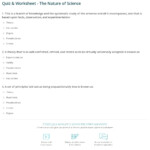 The Nature Of Science Worksheet