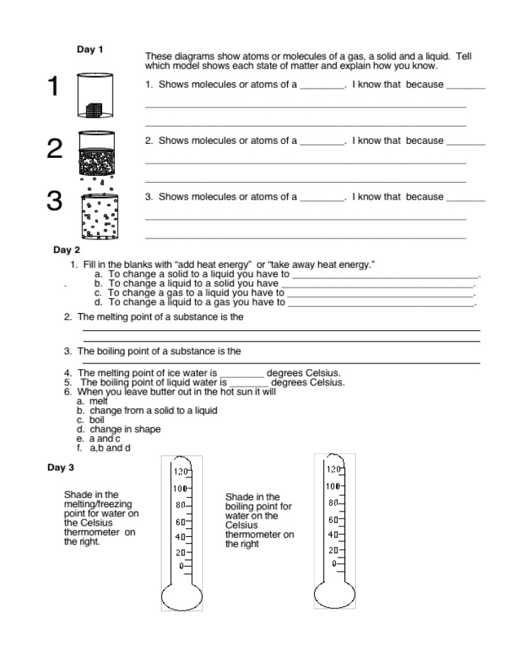 4th Grade Science Worksheets
