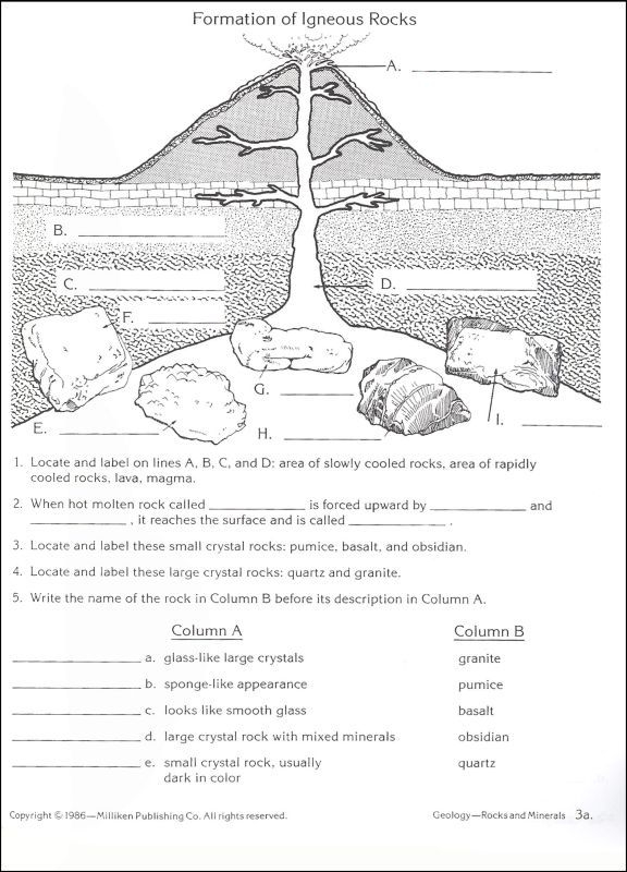Science Rocks And Minerals Worksheet