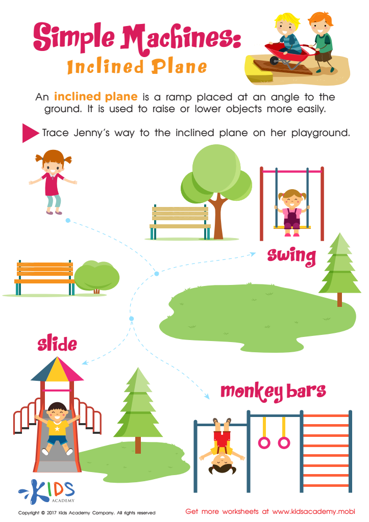 Simple Machines Inclined Plane Worksheet Free PDF Printout For Kids