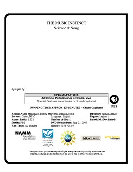 The Music Instinct Science Song Worksheet By JECamitzzi TpT
